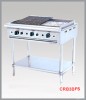 BẾP NƯỚNG THAN ĐÁ 3 HỌNG – CÓ KỆ DƯỚI
